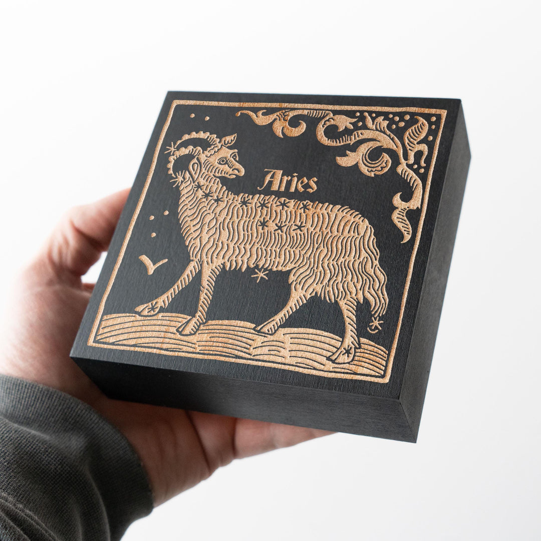 Aries Zodiac Engraved Illustration