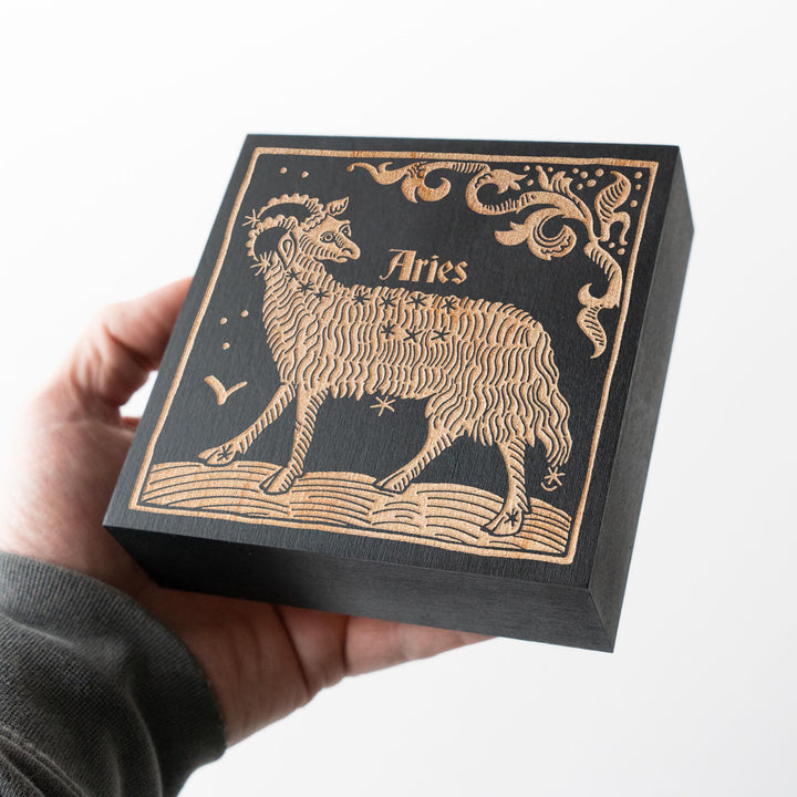 Aries Zodiac Engraved Illustration