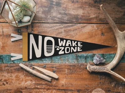 No Wake Zone Felt Pennant