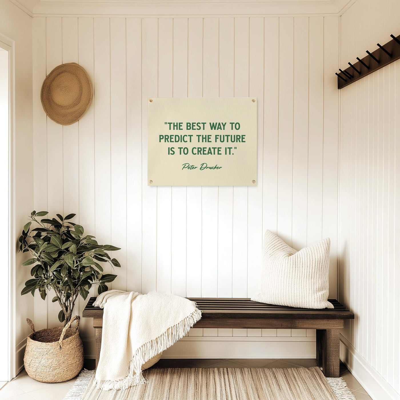 The Best Way To Predict The Future Is To Create It - Peter Drucker Quote Felt Banner