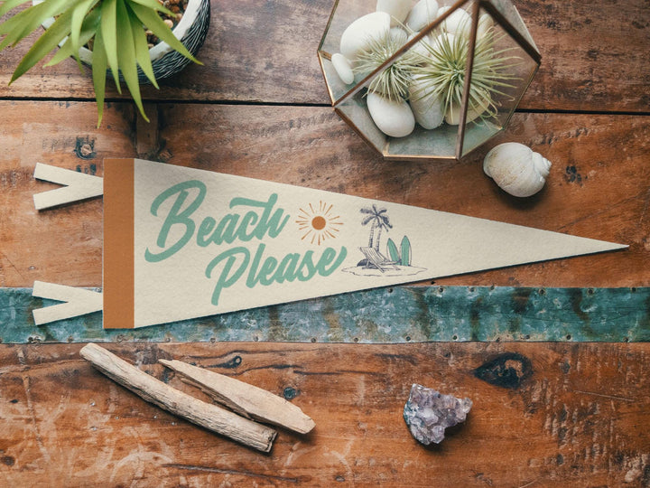 Beach Please Felt Pennant