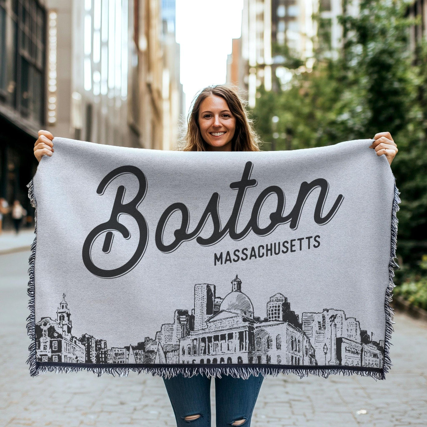 Boston Massachusetts City Blanket