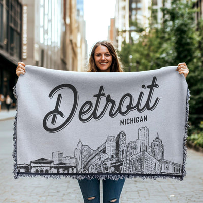 Detroit Michigan City Blanket