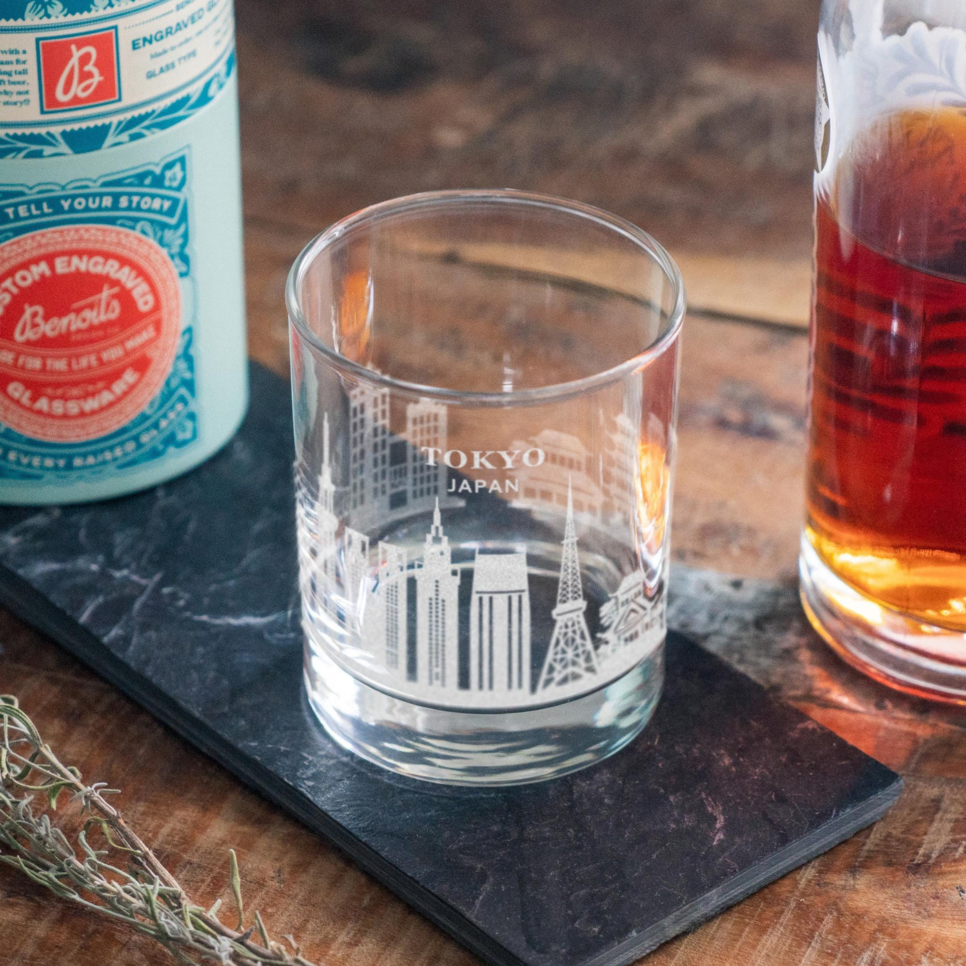 Tokyo, Japan City Skyline Engraved Glasses | Hometown etched glassware. Beer, whiskey, wine & drinks. Housewarming and Travel gift