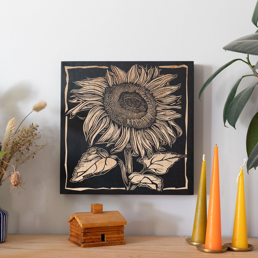 Sunflower Engraved Illustration