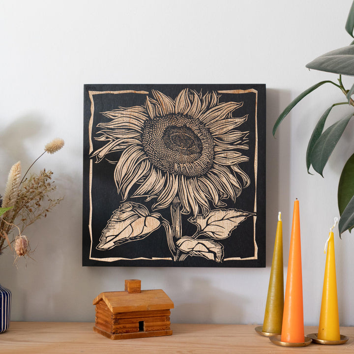 Sunflower Engraved Illustration