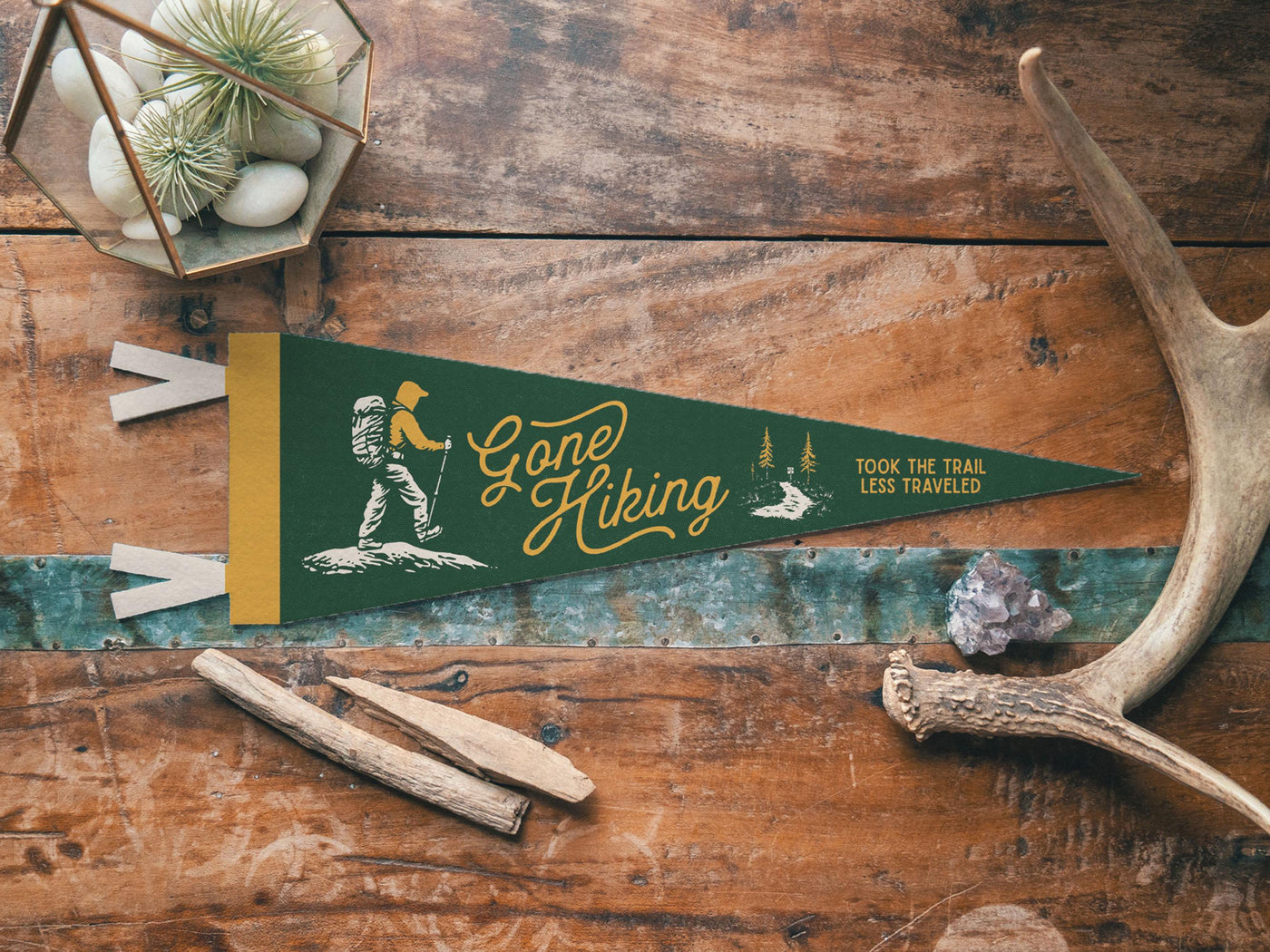 Gone Hiking Felt Pennant