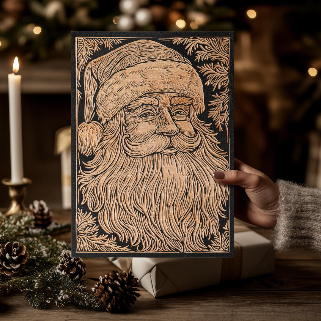 Santa Engraved Illustration