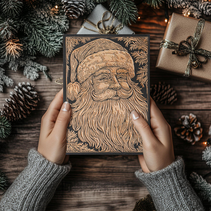 Santa Engraved Illustration
