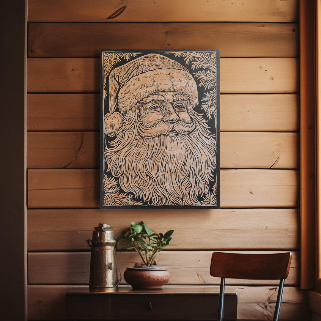 Santa Engraved Illustration