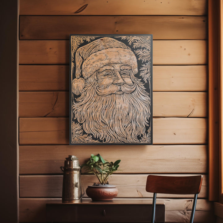 Santa Engraved Illustration