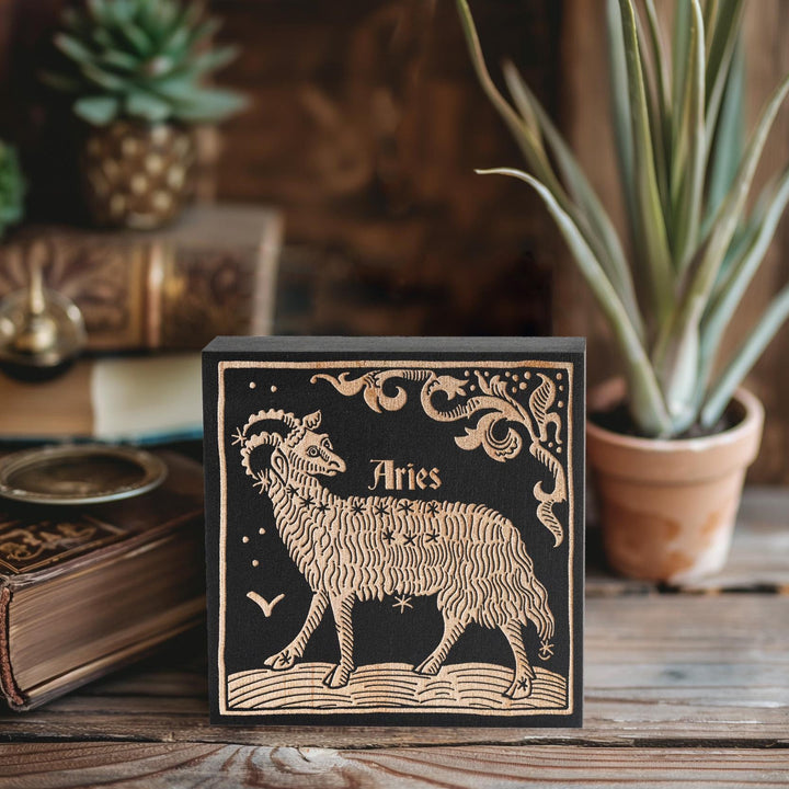 Aries Zodiac Engraved Illustration