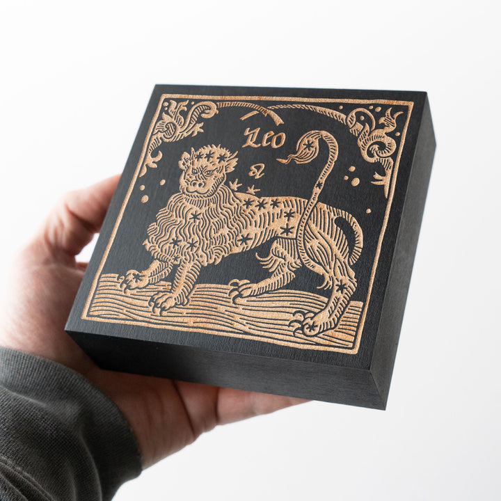 Leo Zodiac Engraved Illustration