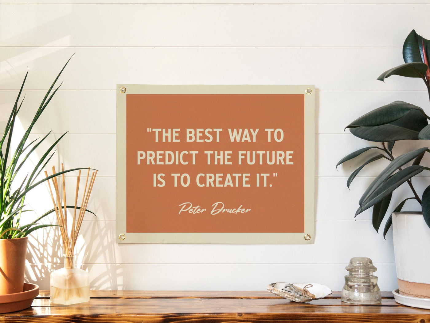 The Best Way To Predict The Future Is To Create It - Peter Drucker Quote Felt Banner