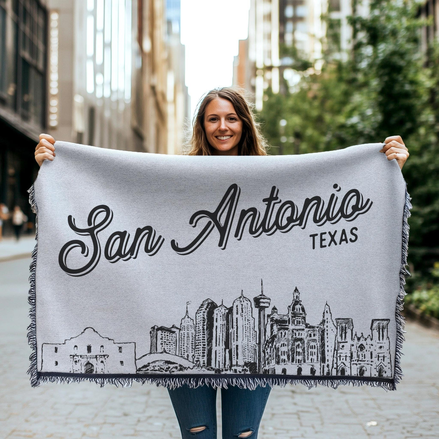 San Antonio Texas City Blanket