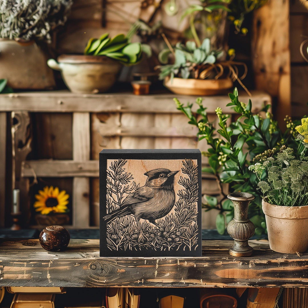 Chickadee Engraved Illustration