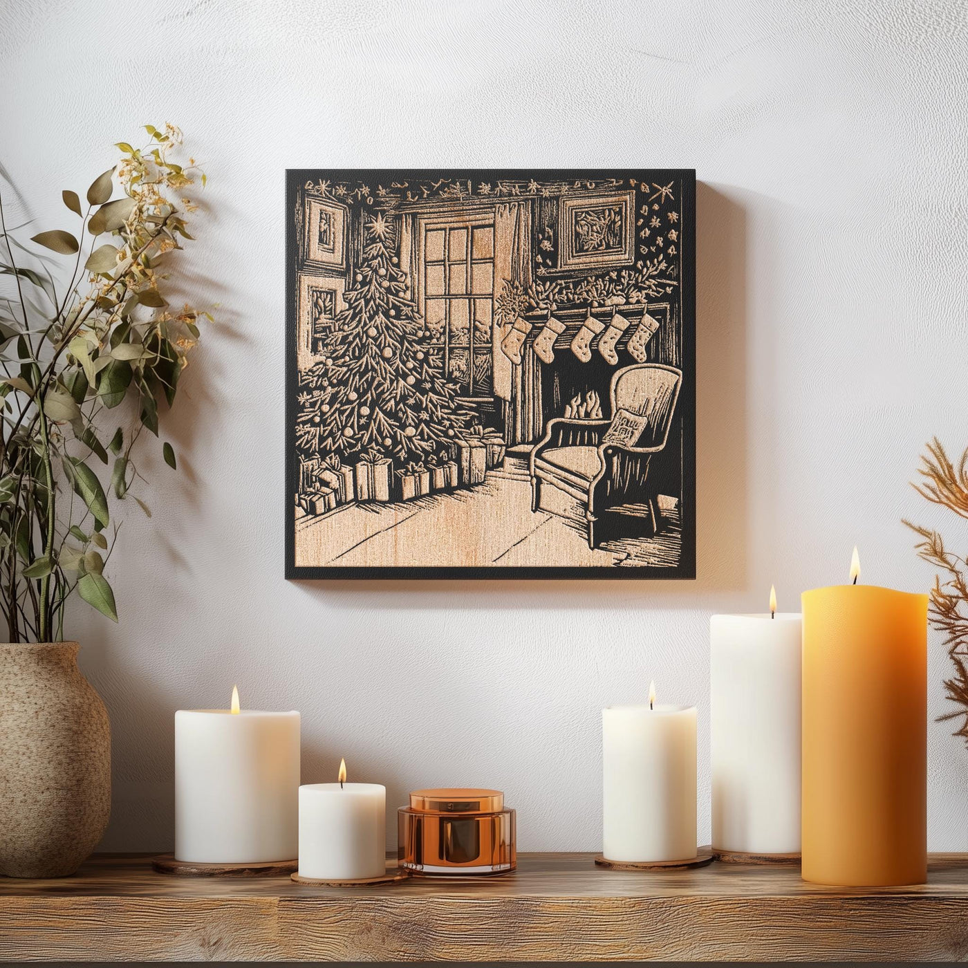 Hung by the Chimney with Care Engraved Illustration