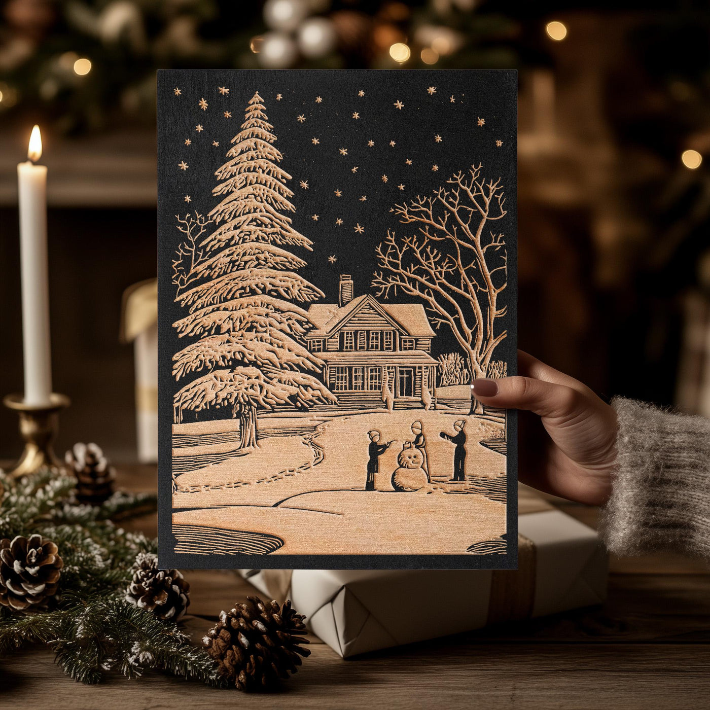 A White Christmas Engraved Illustration