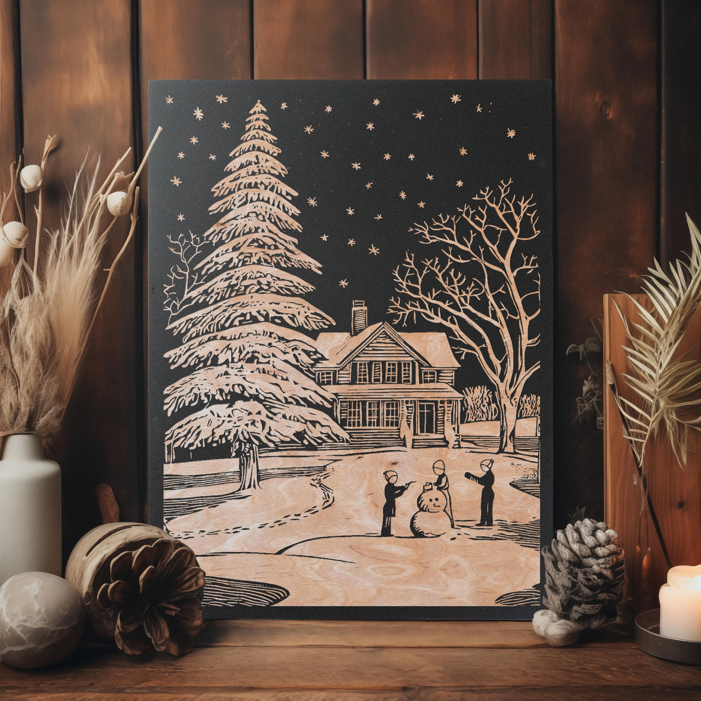 A White Christmas Engraved Illustration