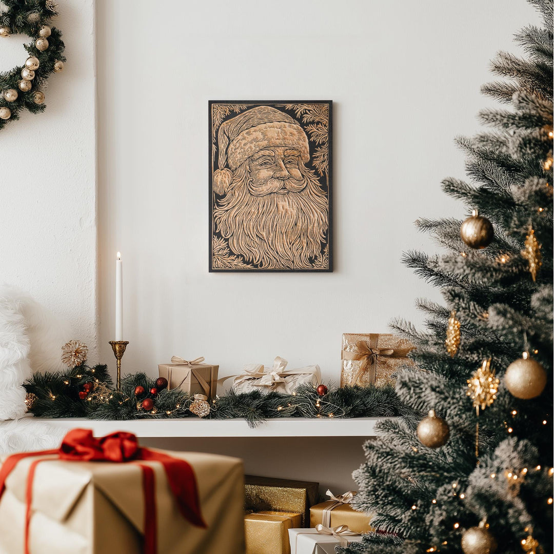 Santa Engraved Illustration