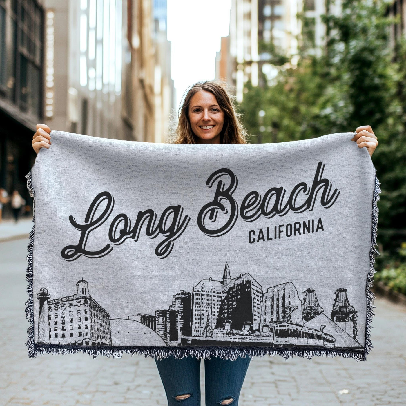 Long Beach California City Blanket