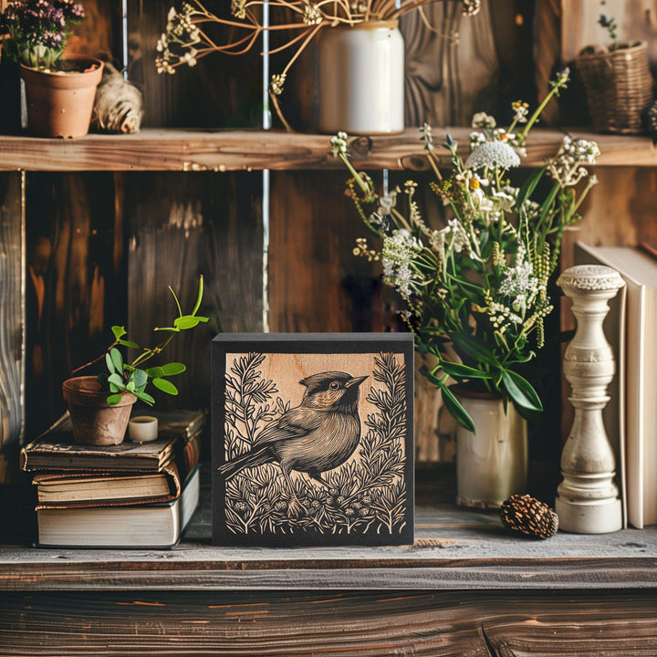 Chickadee Engraved Illustration