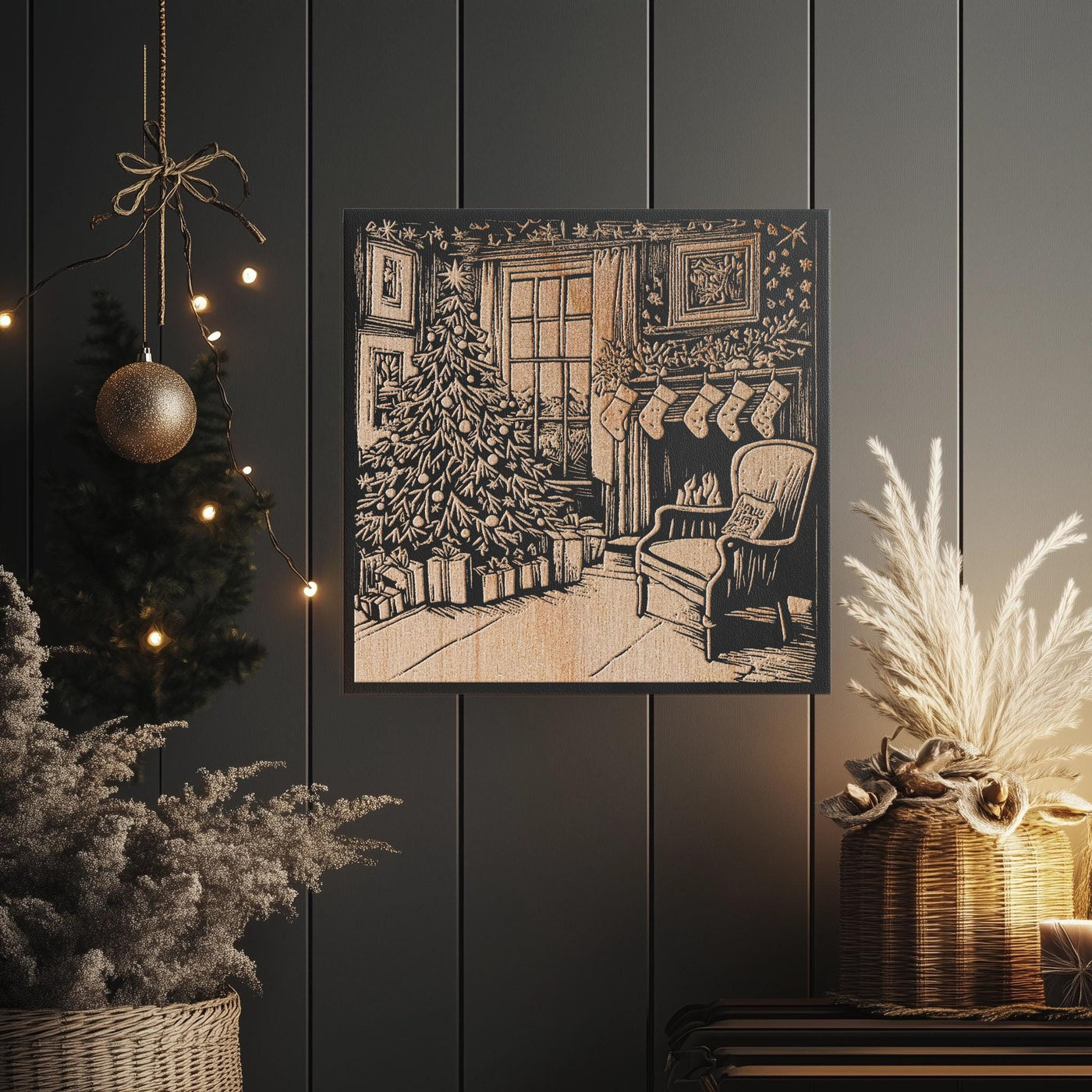 Hung by the Chimney with Care Engraved Illustration