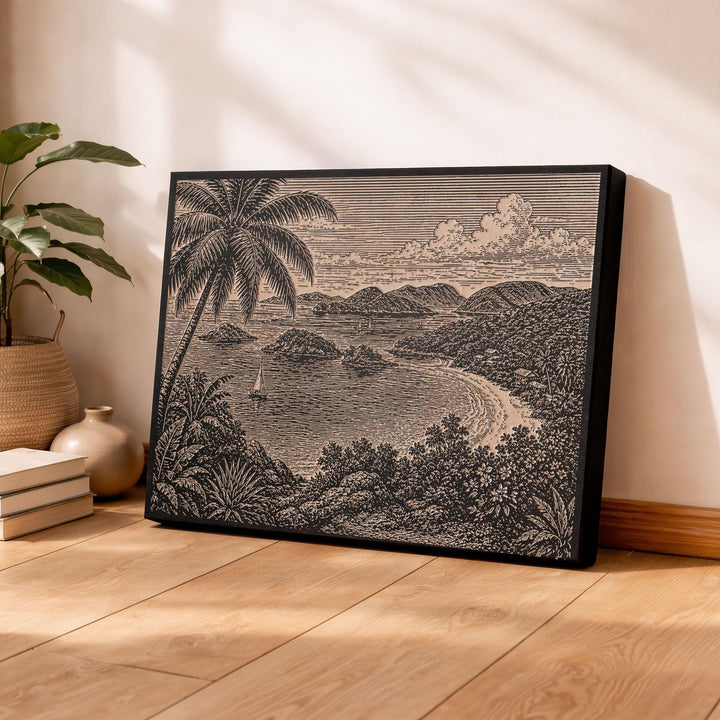 Virgin Islands Tropical Paradise Engraved Birch Art Panel