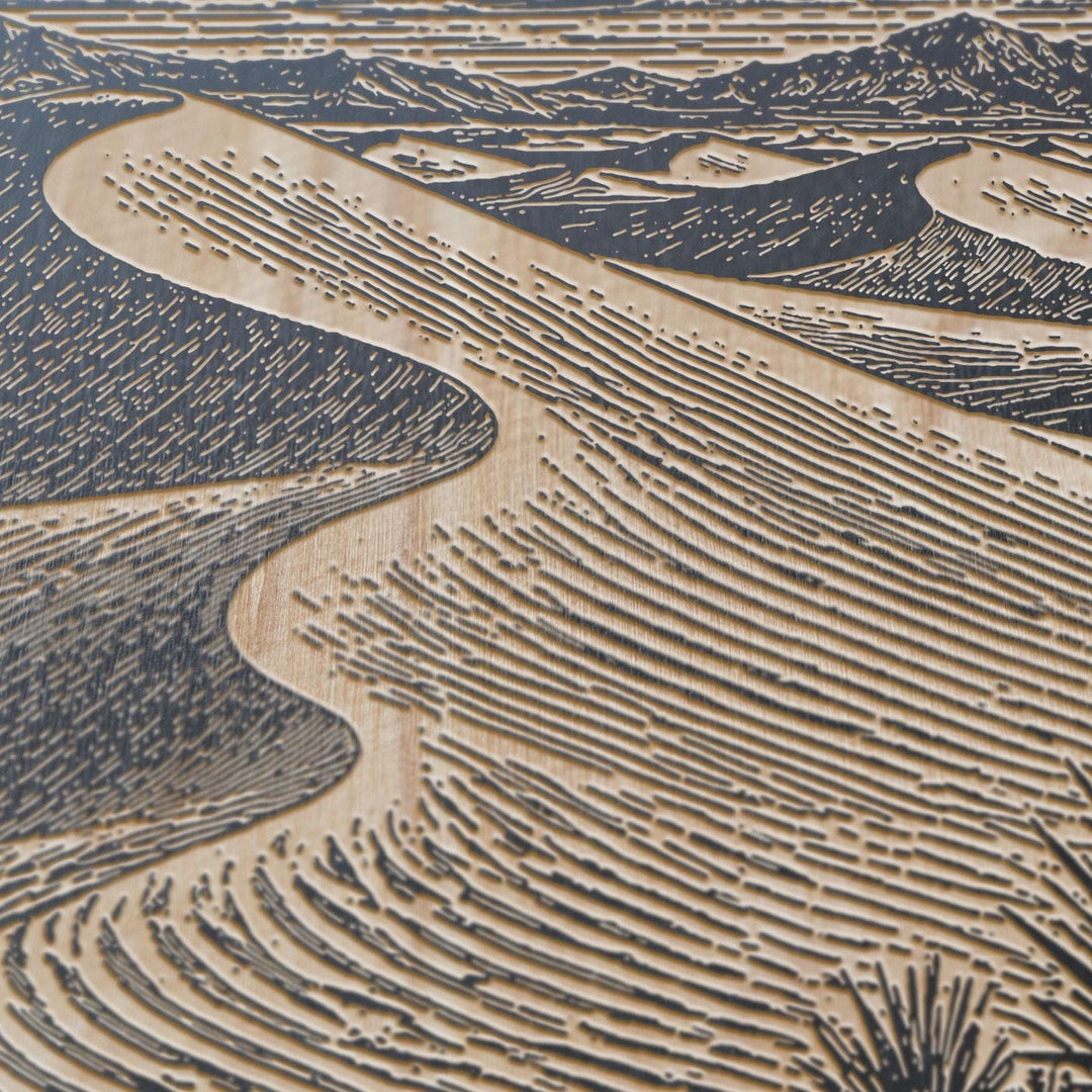 White Sands Dune Flow Engraved Birch Art Panel
