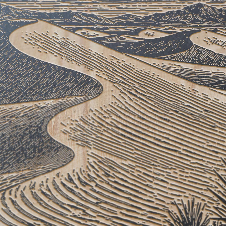 White Sands Dune Flow Engraved Birch Art Panel