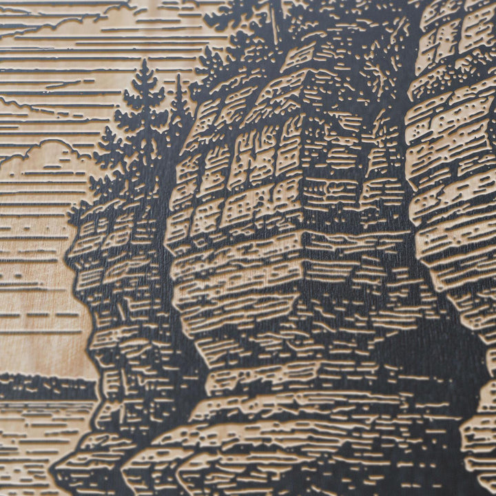 Apostle Islands Red Cliffs Engraved Birch Art Panel