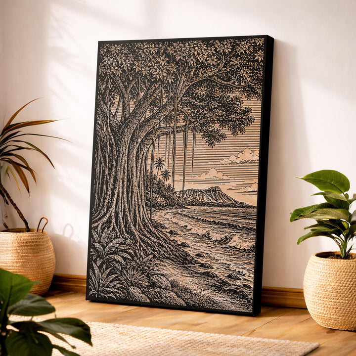 Banyan &amp; Surf Shore Engraved Birch Art Panel