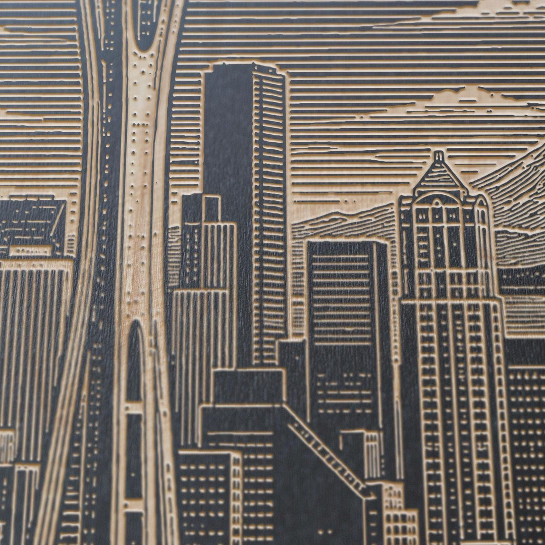 Seattle Space Needle Engraved Birch Art Panel