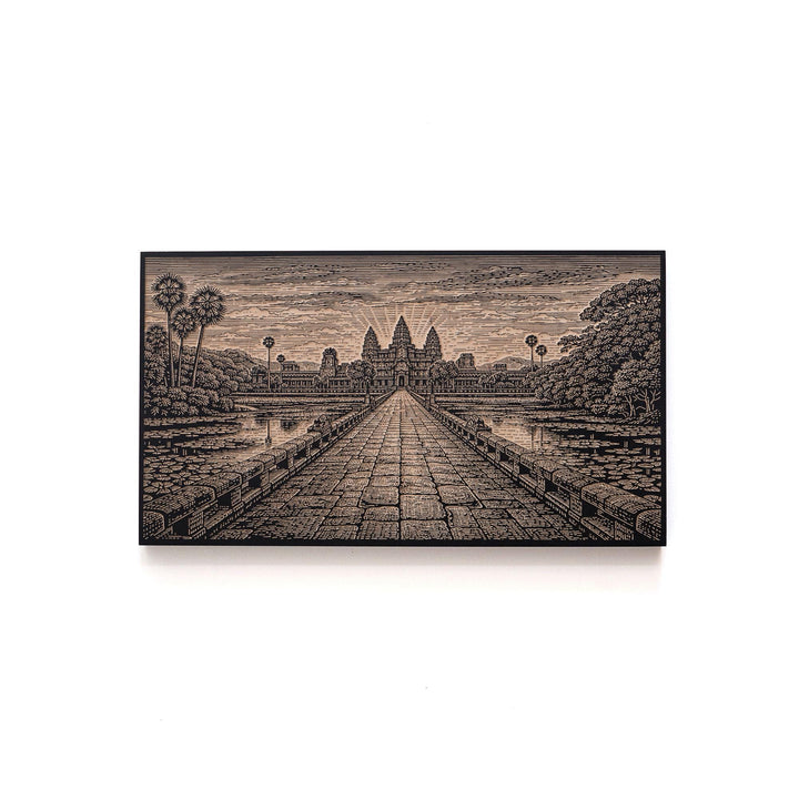 Angkor Wat Engraved Birch Art Panel