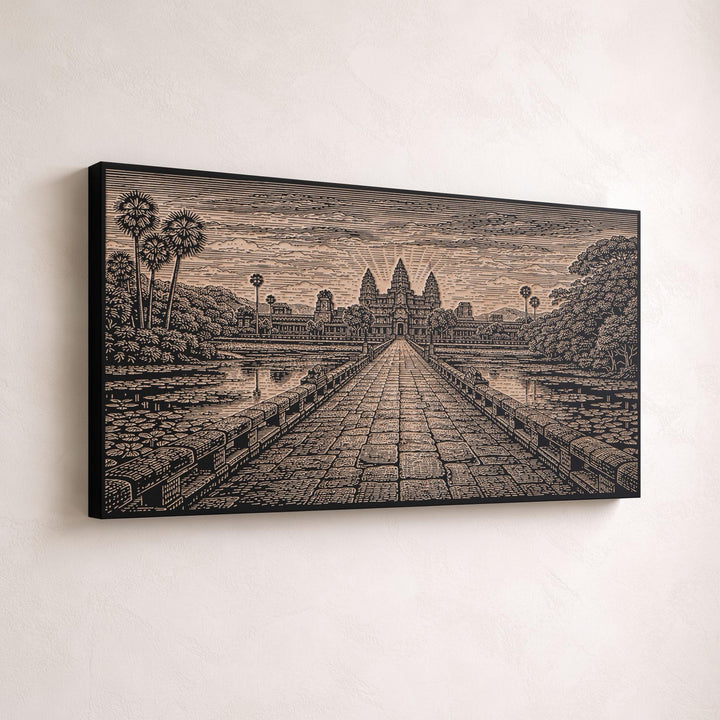 Angkor Wat Engraved Birch Art Panel