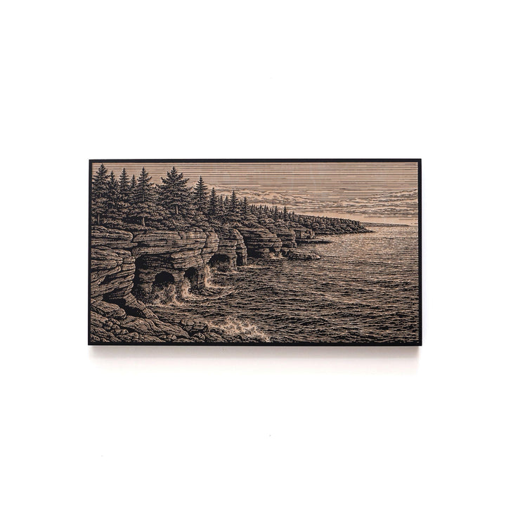 Apostle Islands Sea Caves Engraved Birch Art Panel