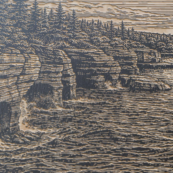 Apostle Islands Sea Caves Engraved Birch Art Panel