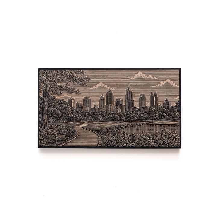 Atlanta Piedmont Park Engraved Birch Art Panel