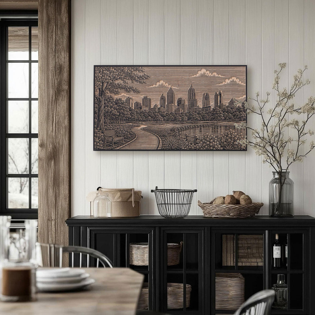 Atlanta Piedmont Park Engraved Birch Art Panel