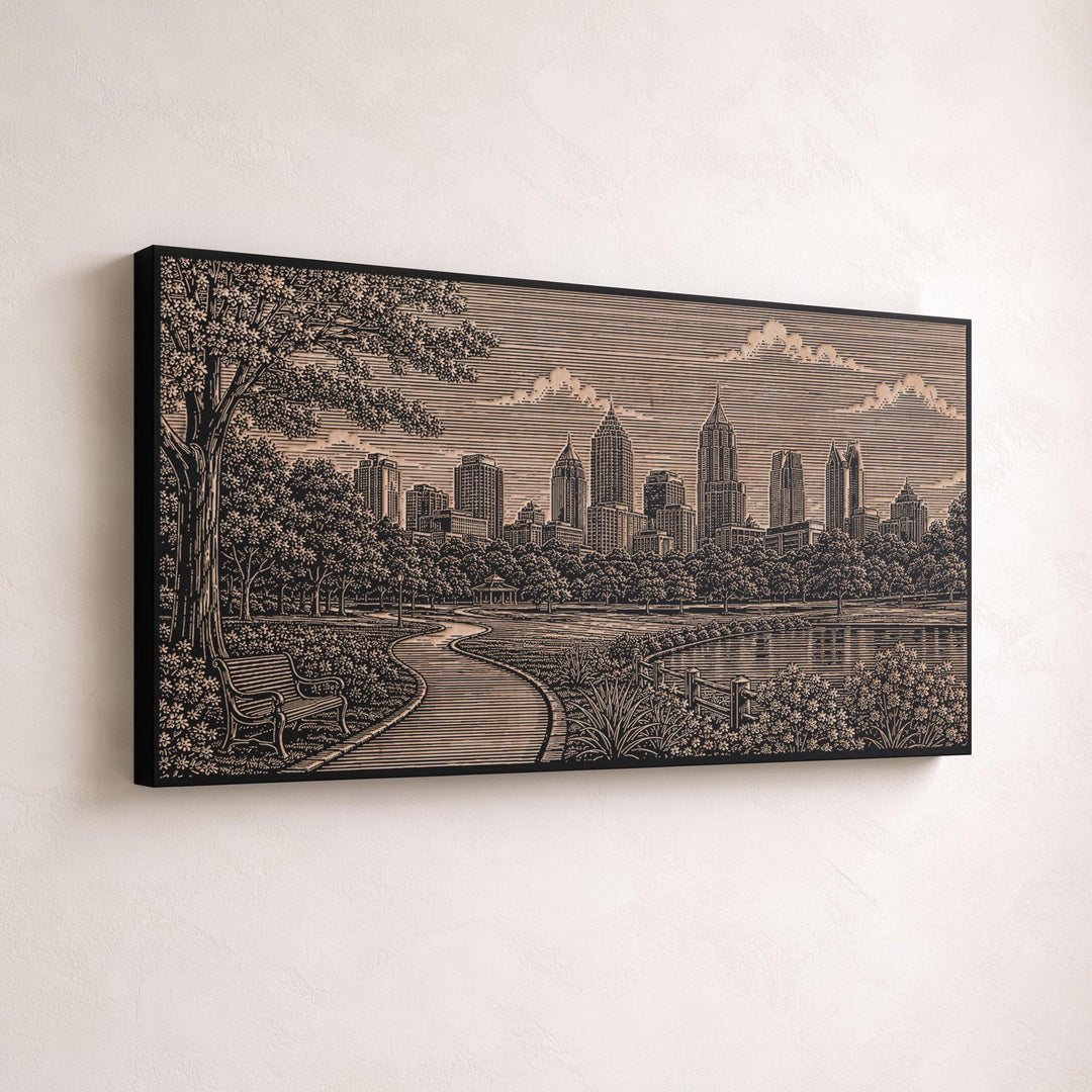 Atlanta Piedmont Park Engraved Birch Art Panel