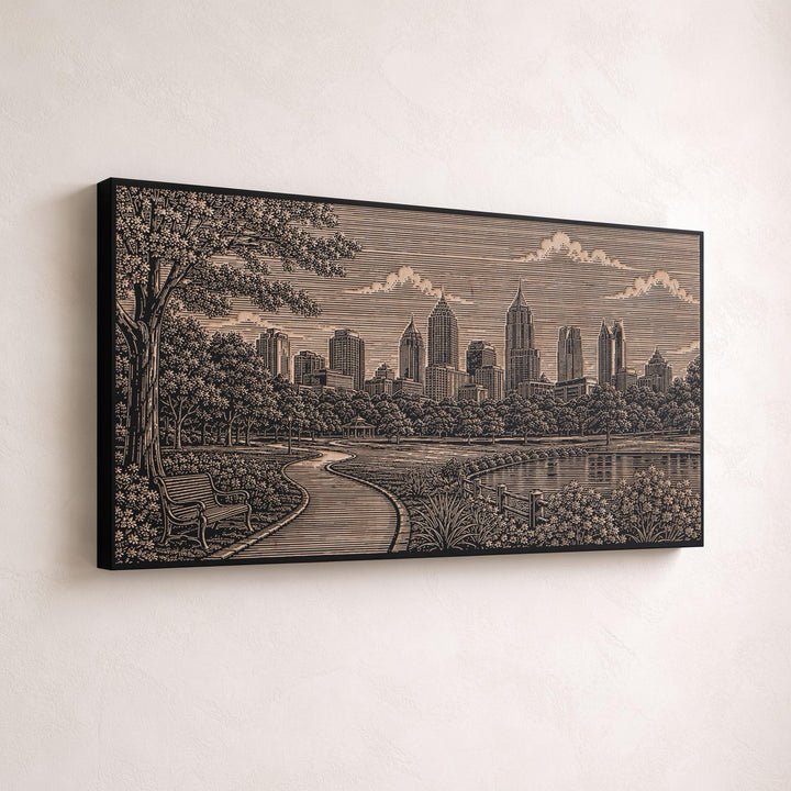 Atlanta Piedmont Park Engraved Birch Art Panel