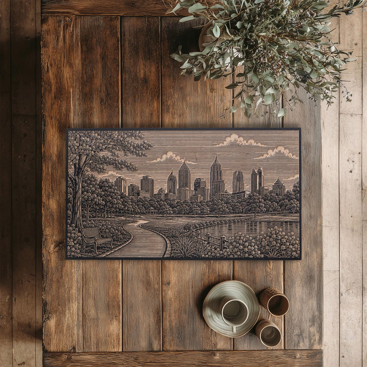 Atlanta Piedmont Park Engraved Birch Art Panel