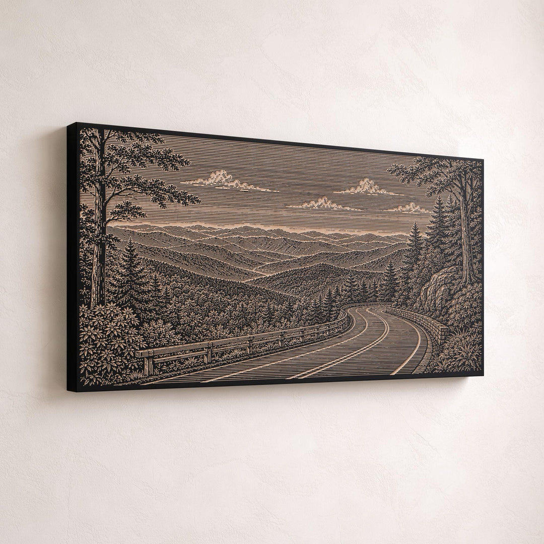Blue Ridge Parkway Engraved Birch Art Panel