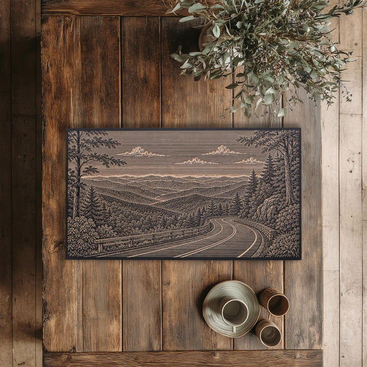 Blue Ridge Parkway Engraved Birch Art Panel