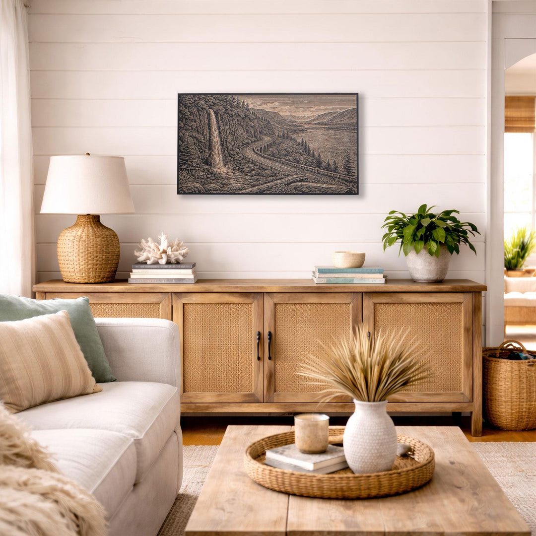 Columbia River Gorge Engraved Birch Art Panel