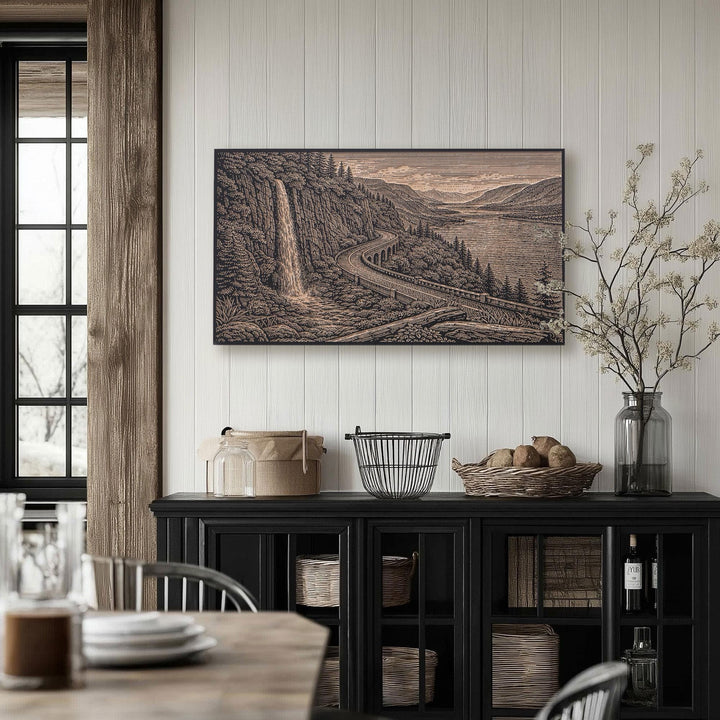 Columbia River Gorge Engraved Birch Art Panel
