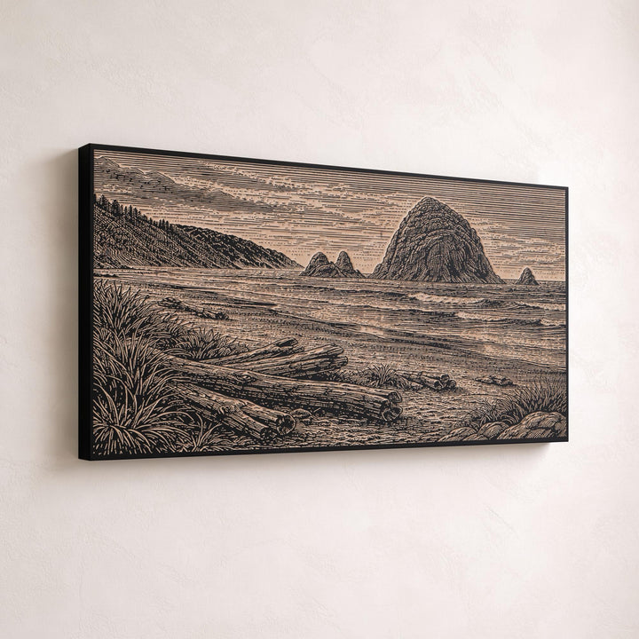 Cannon Beach Engraved Birch Art Panel