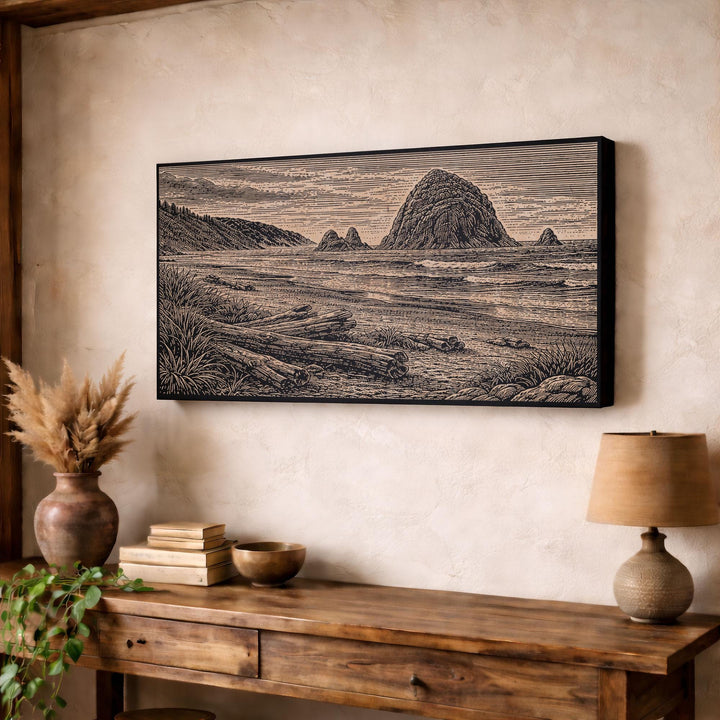 Cannon Beach Engraved Birch Art Panel