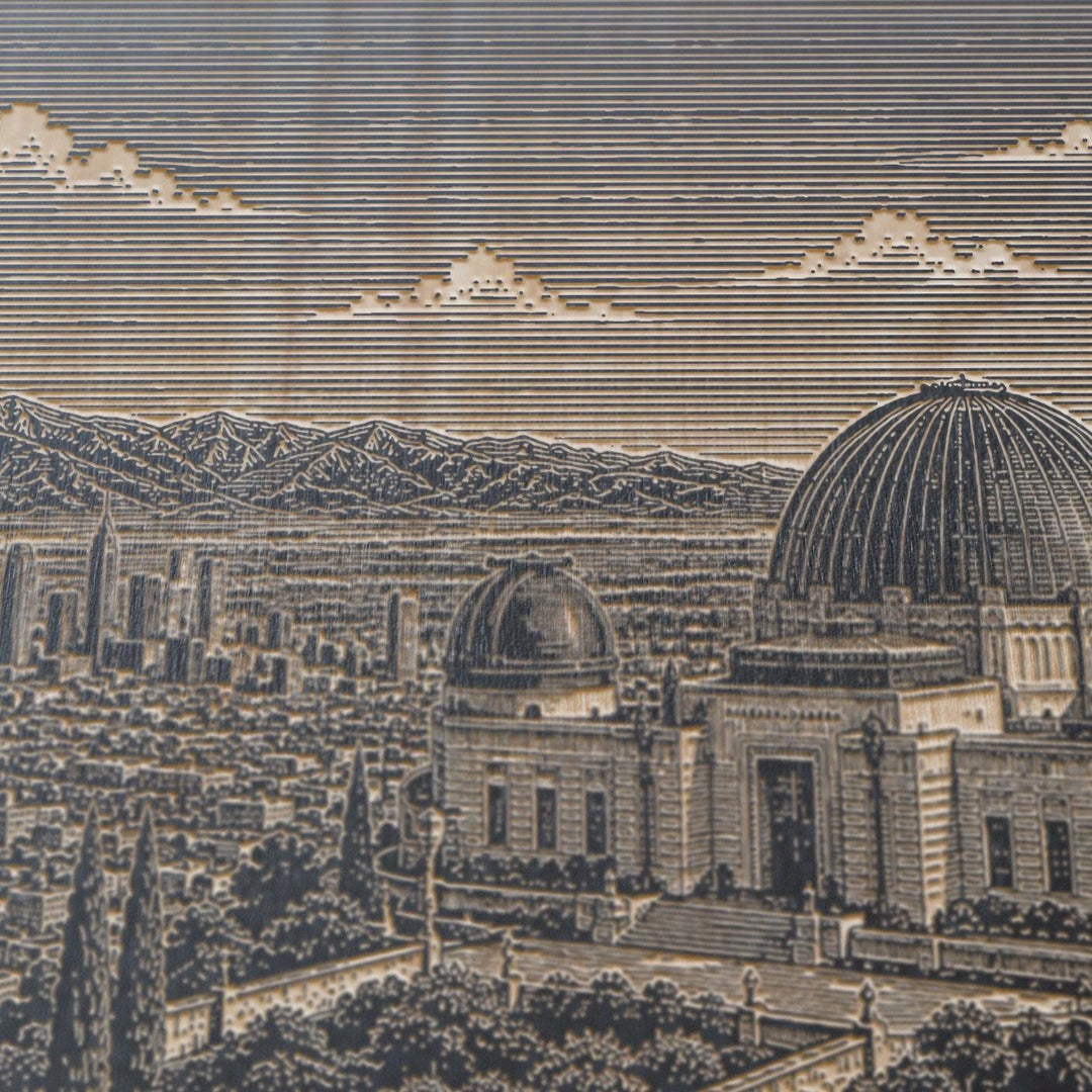 Los Angeles Griffith Observatory Engraved Birch Art Panel