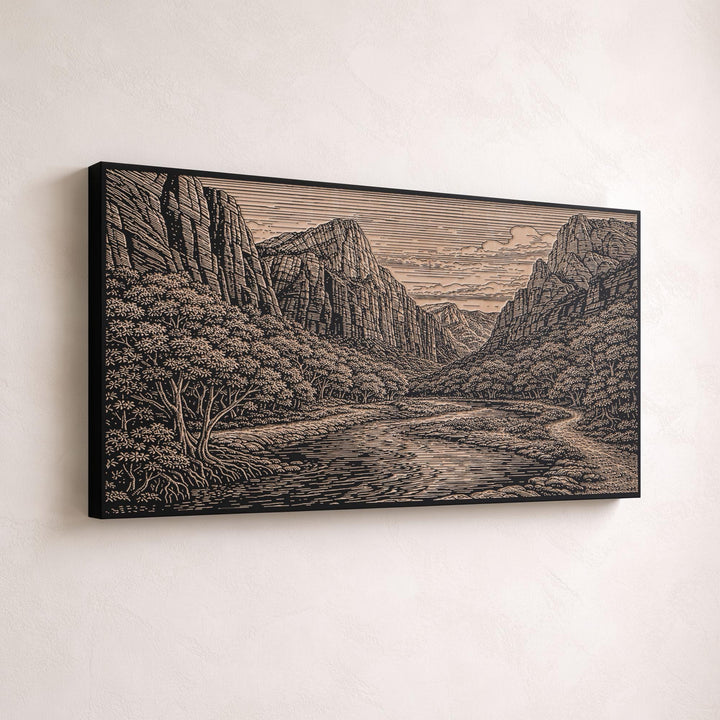 Zion Canyon Engraved Birch Art Panel